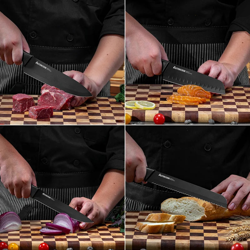 15 pc Knife Set with Sharpener Block