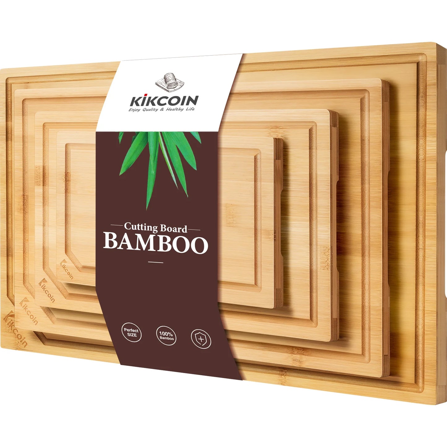 4-Piece XL Bamboo Cutting Board