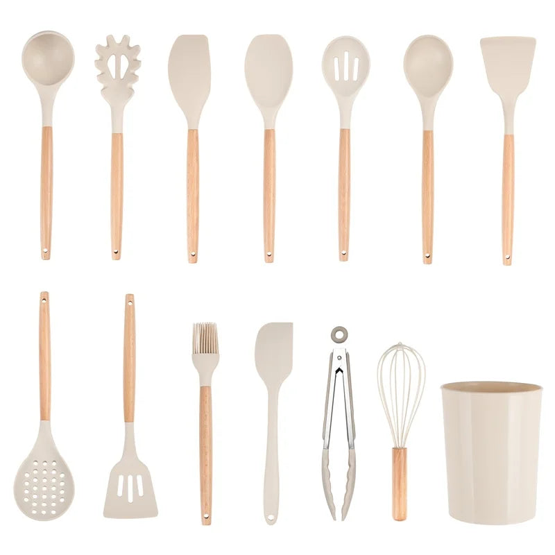 14pc Kitchen Cooking Utensil Set with Caddy