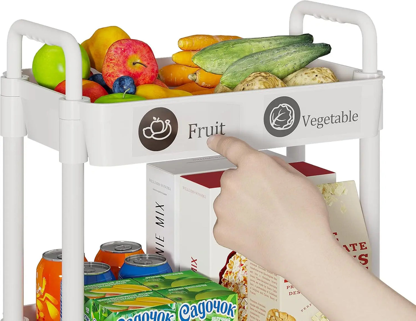 Kitchen Multifunction Utility Rolling Cart