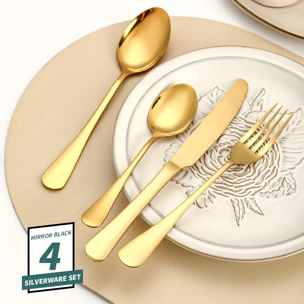24pcs Stainless Steel Flatware Set w/Case