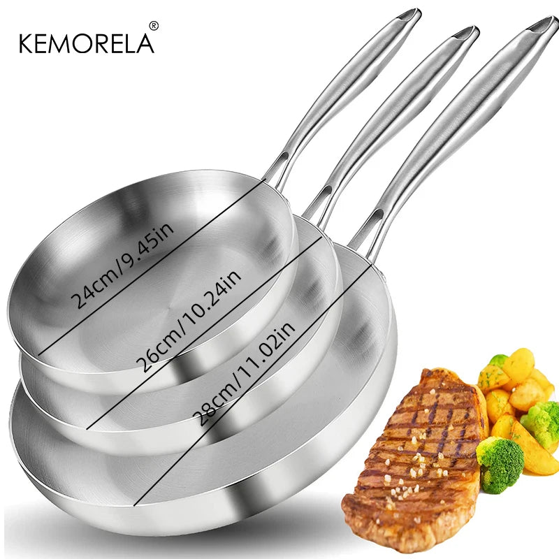 3 pc Stainless Steel Pan Set