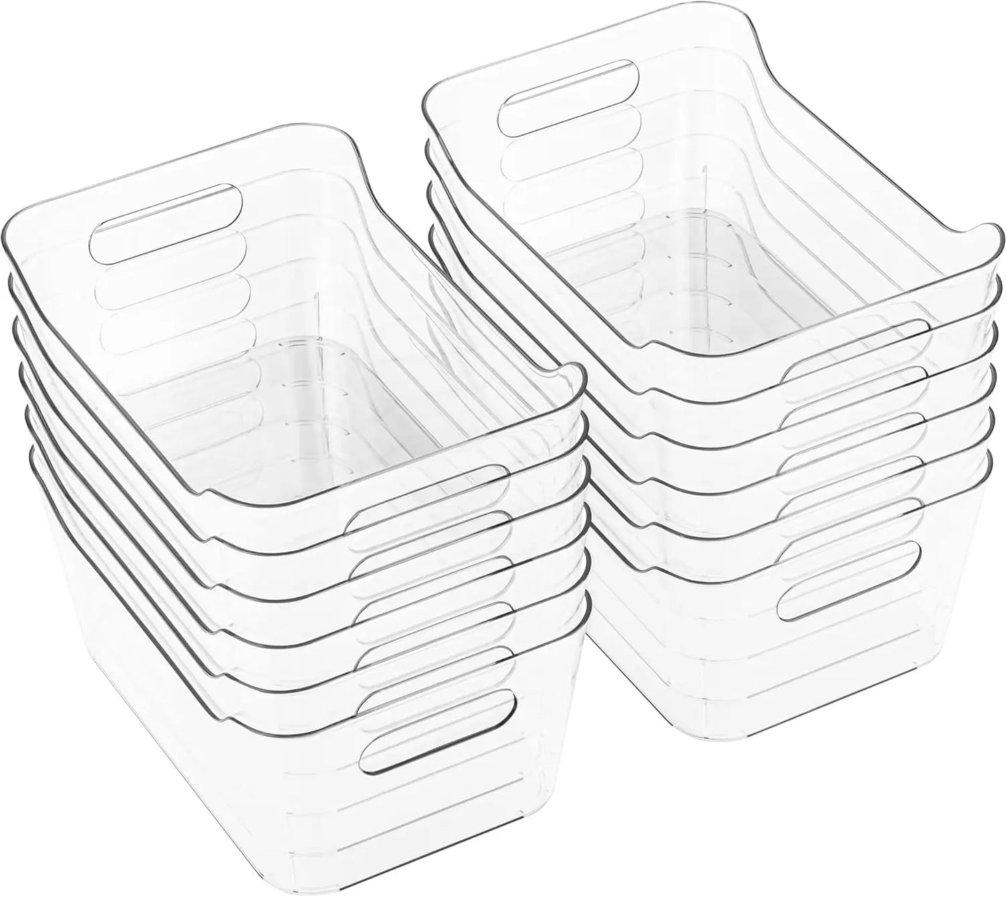 12 Pack Plastic Storage Bins, Multi-Use