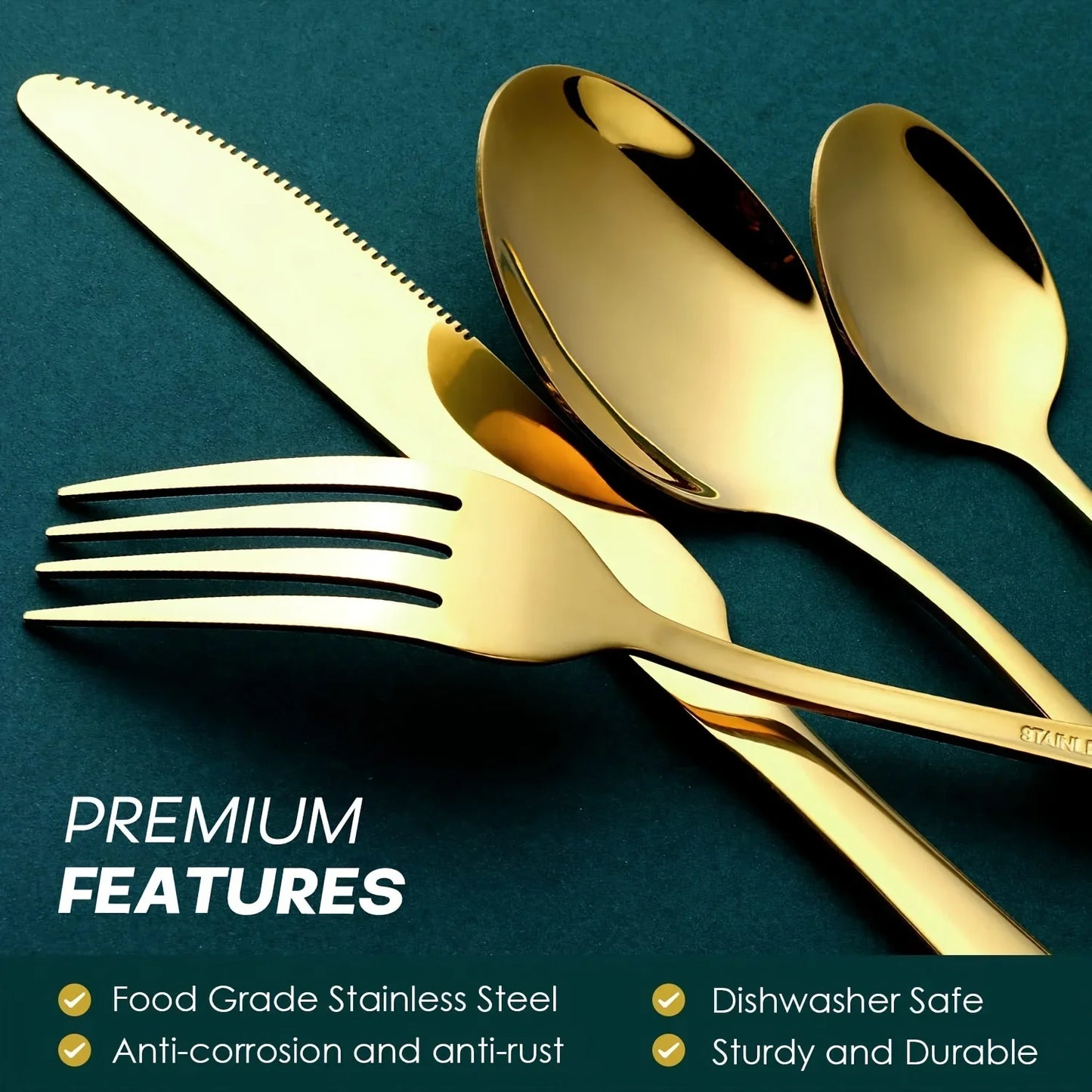 24pcs Stainless Steel Flatware Set w/Case