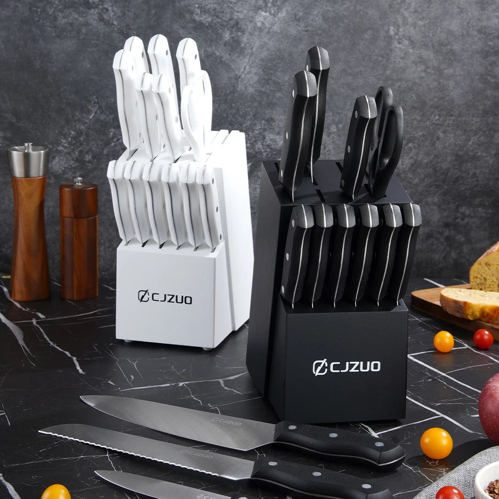 15PCS/Stainless Steel Kitchen Knife Set One-piece Chef's Knive Vegetable Fruit Meat Cutting Bread steak knife All Saints' Day