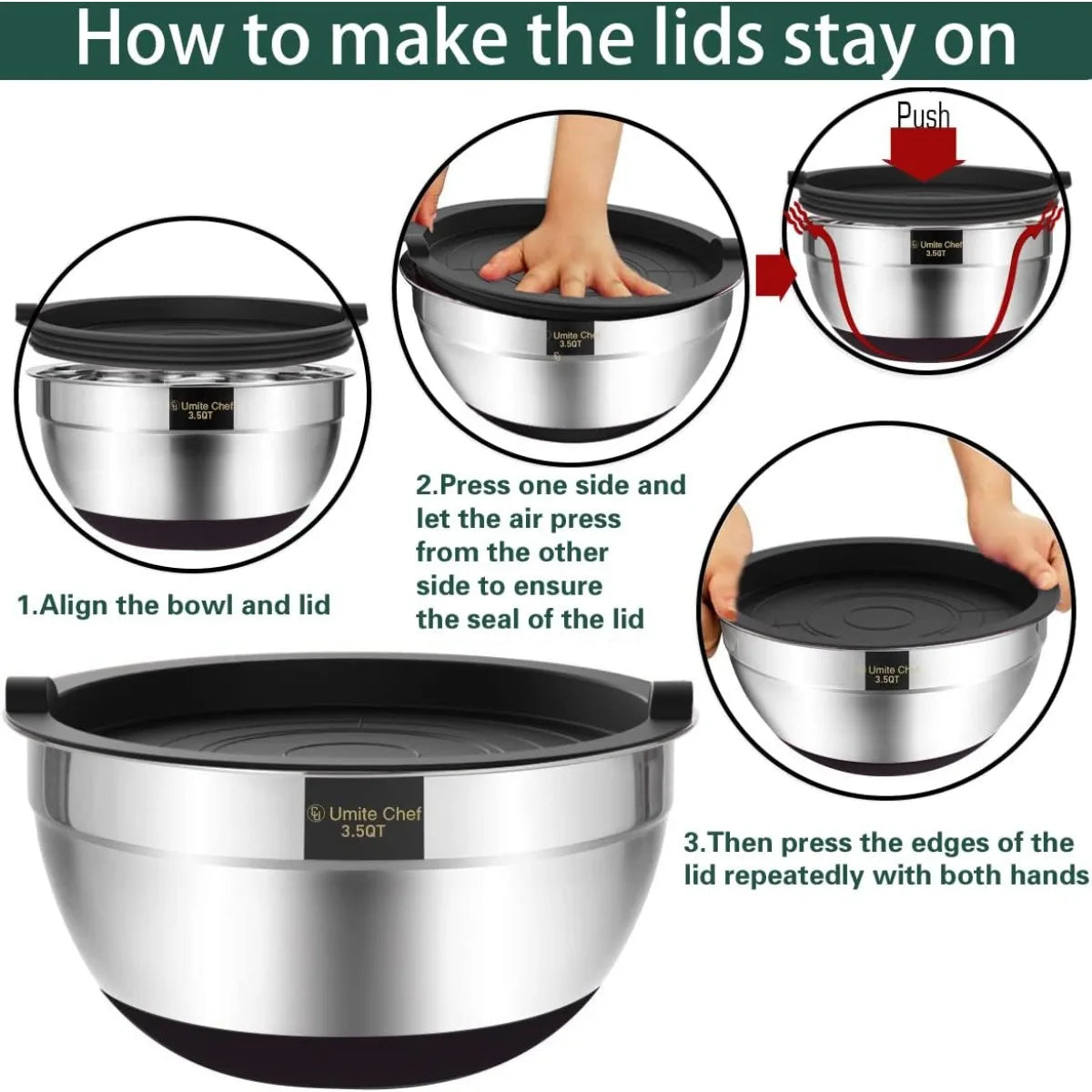 5-Piece Stainless Steel Nesting Mixing Bowl Set
