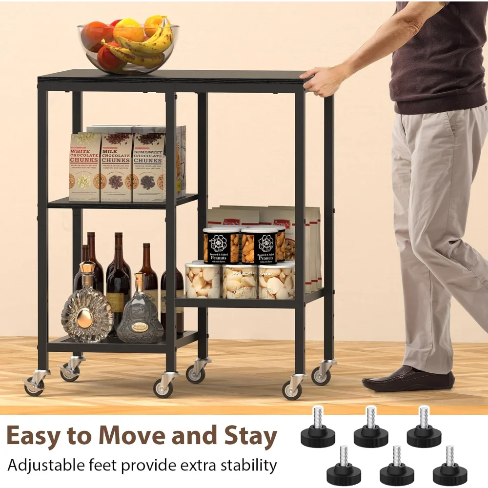 4-Tier Rolling Microwave Cart