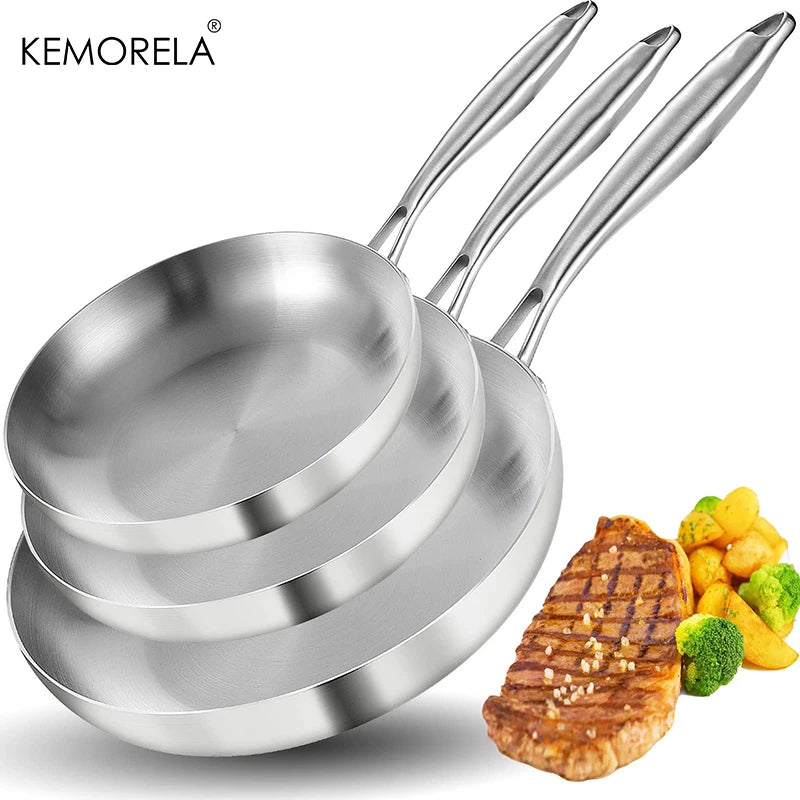 3 pc Stainless Steel Pan Set