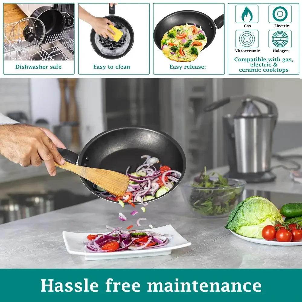 7-Piece Nonstick Black Cookware Set