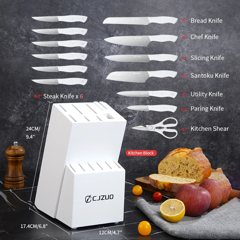 15PCS/Stainless Steel Kitchen Knife Set One-piece Chef's Knive Vegetable Fruit Meat Cutting Bread steak knife All Saints' Day