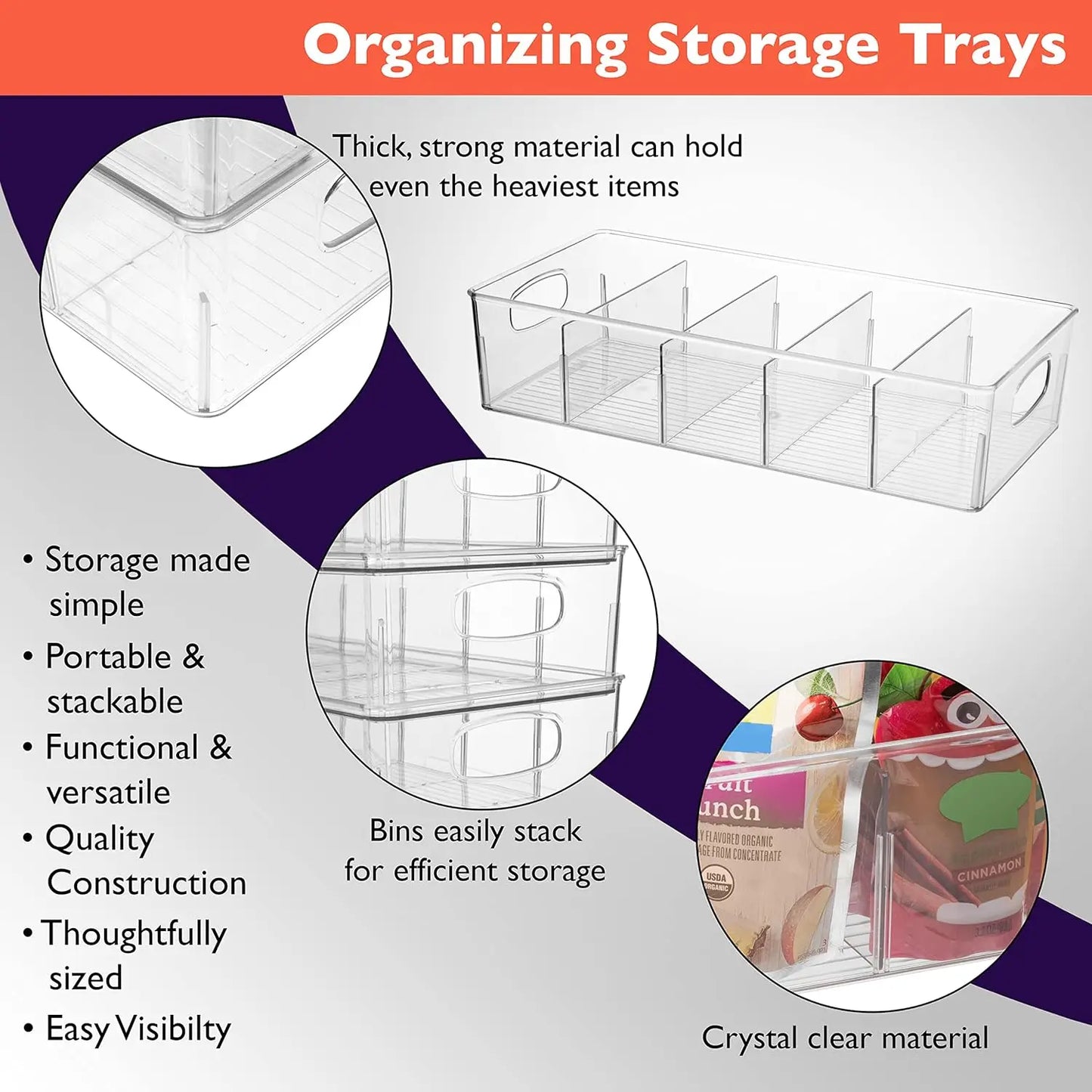 Plastic Pantry Organization and Storage Bins