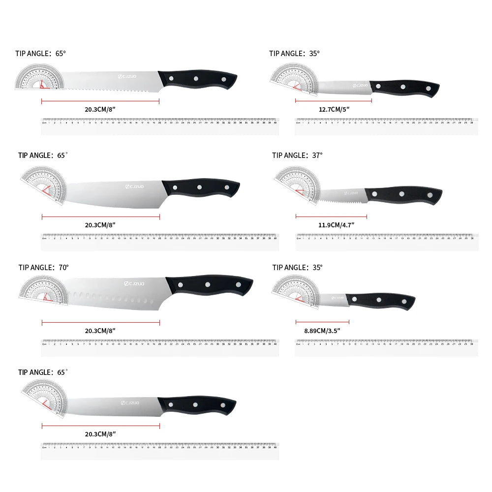 15PCS/Stainless Steel Kitchen Knife Set One-piece Chef's Knive Vegetable Fruit Meat Cutting Bread steak knife All Saints' Day