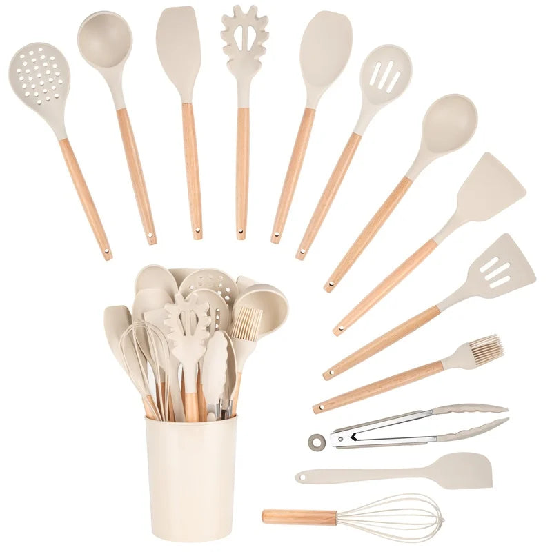 14pc Kitchen Cooking Utensil Set with Caddy