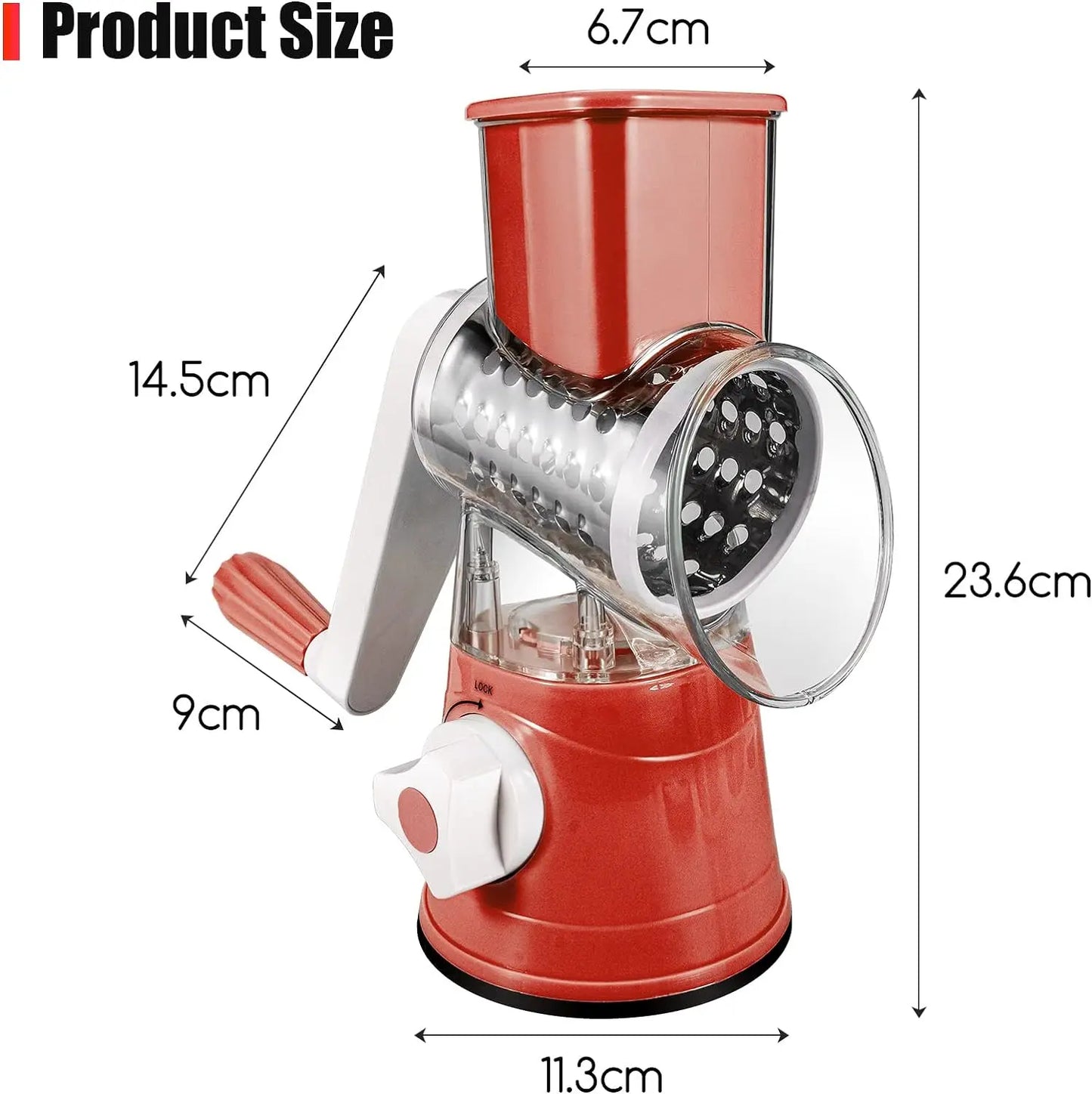 Rotary Grater/Slicer Red