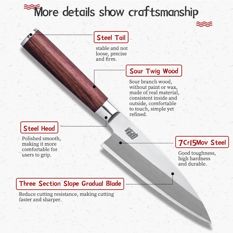 6.5 inch Sushi Deba Kitchen Knife