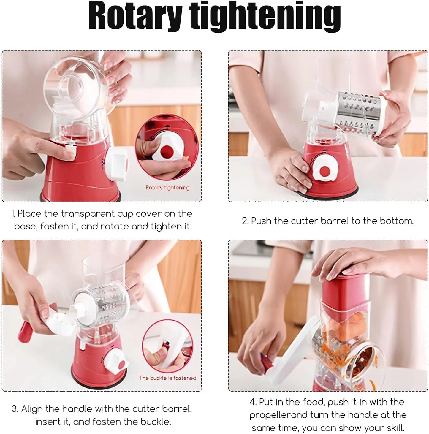 Rotary Grater/Slicer Red