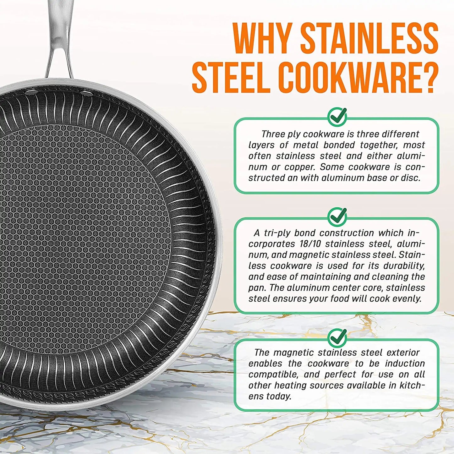 8 Inch Nonstick Triply Cooking Pan With Lid