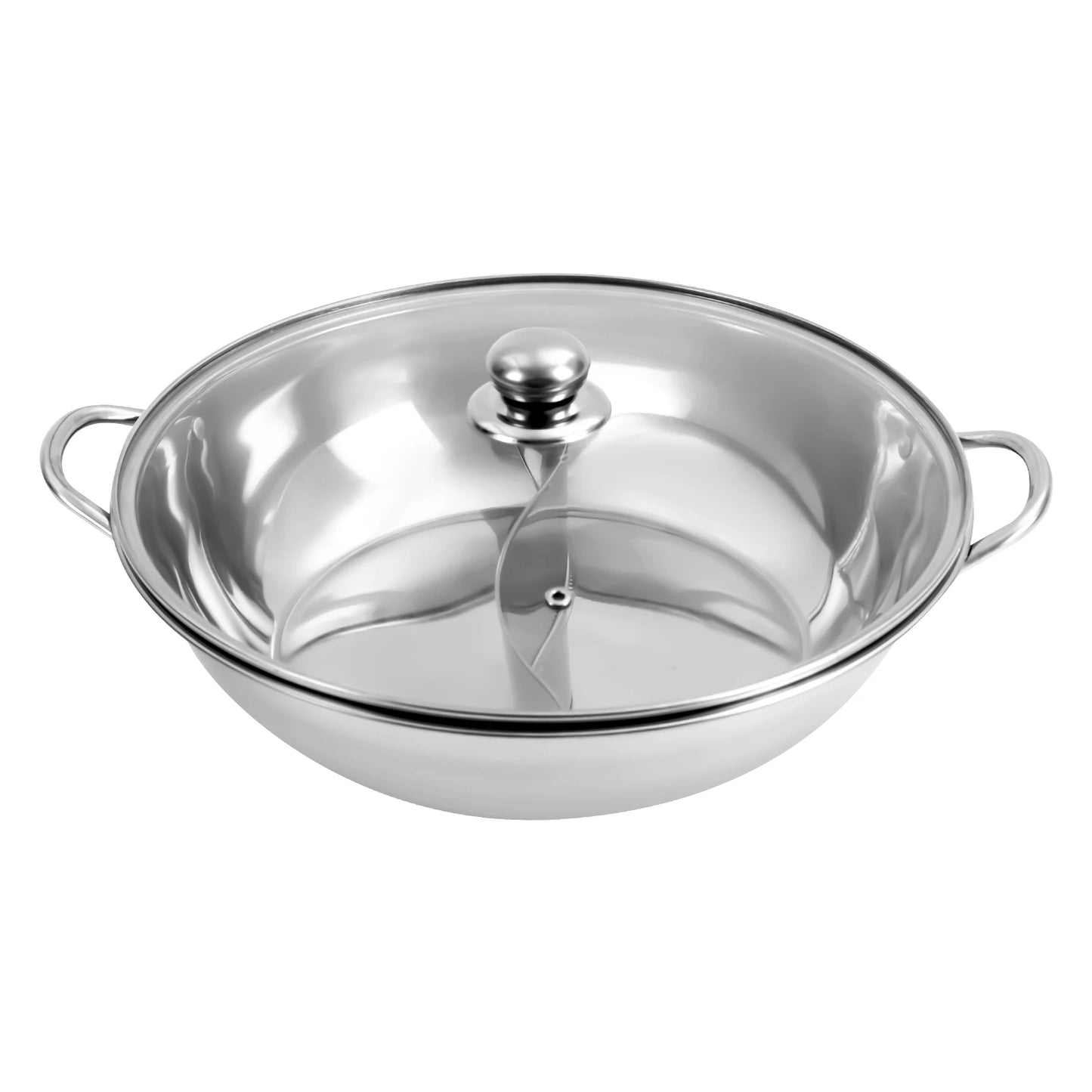 34cm Double Split Stainless Steel Hot Pot With Cover