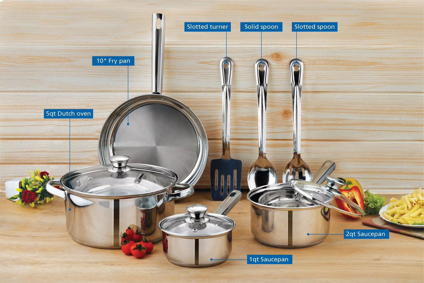 10-Piece Stainless Steel Cookware