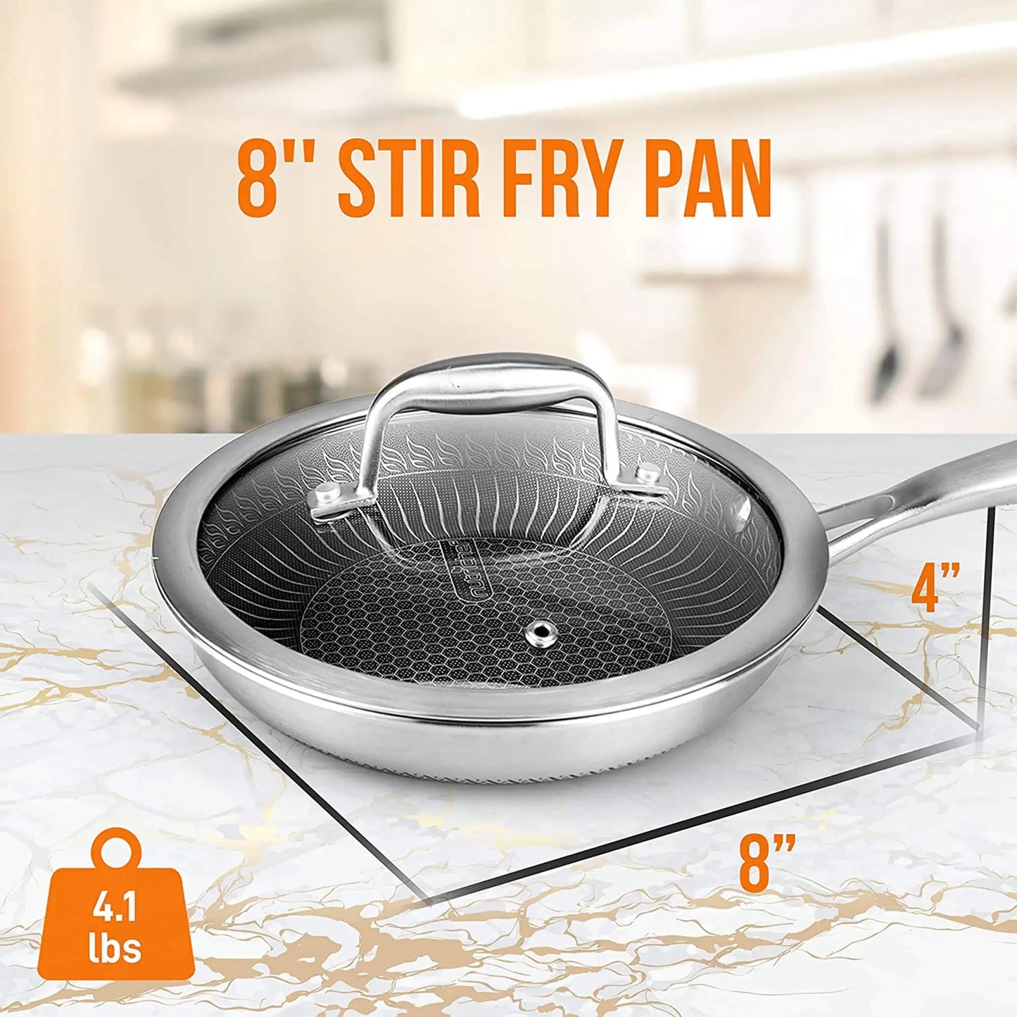 8 Inch Nonstick Triply Cooking Pan With Lid