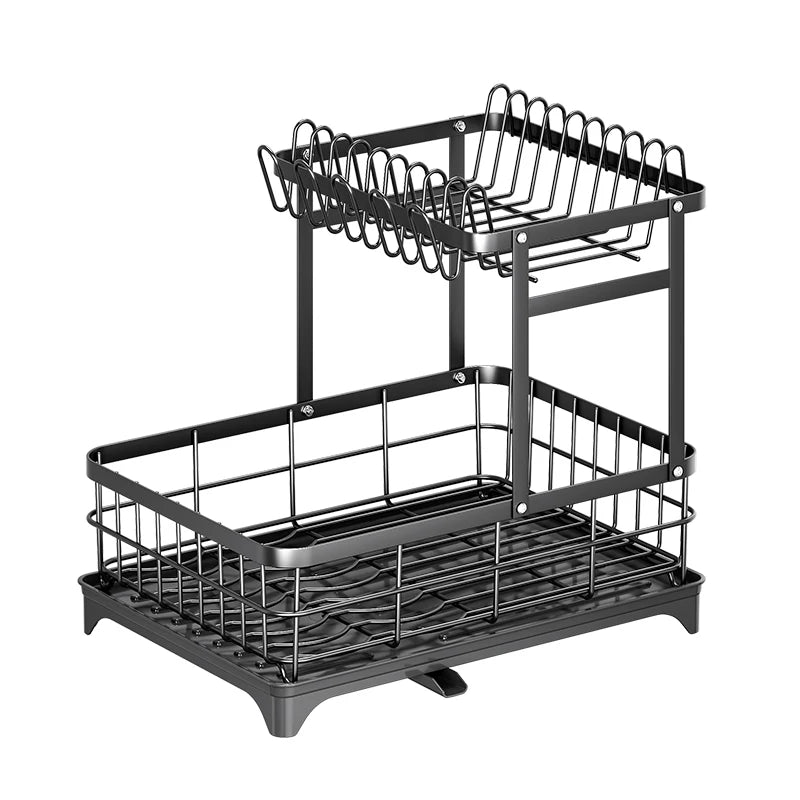 1 or 2-Tier Space-Saving Kitchen Dish Drying Rack