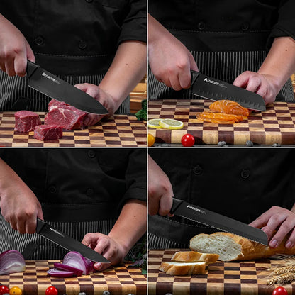 15 pc Knife Set with Sharpener Block