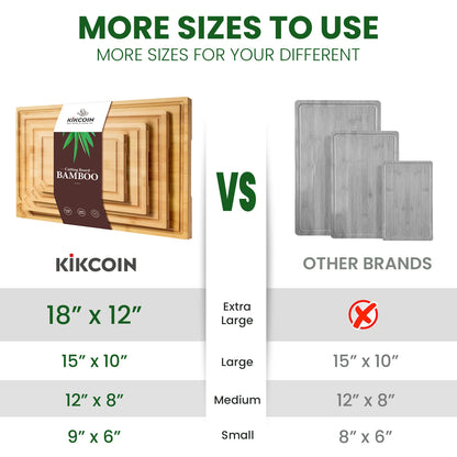 4-Piece XL Bamboo Cutting Board