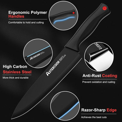 15 pc Knife Set with Sharpener Block