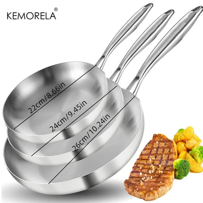3 pc Stainless Steel Pan Set