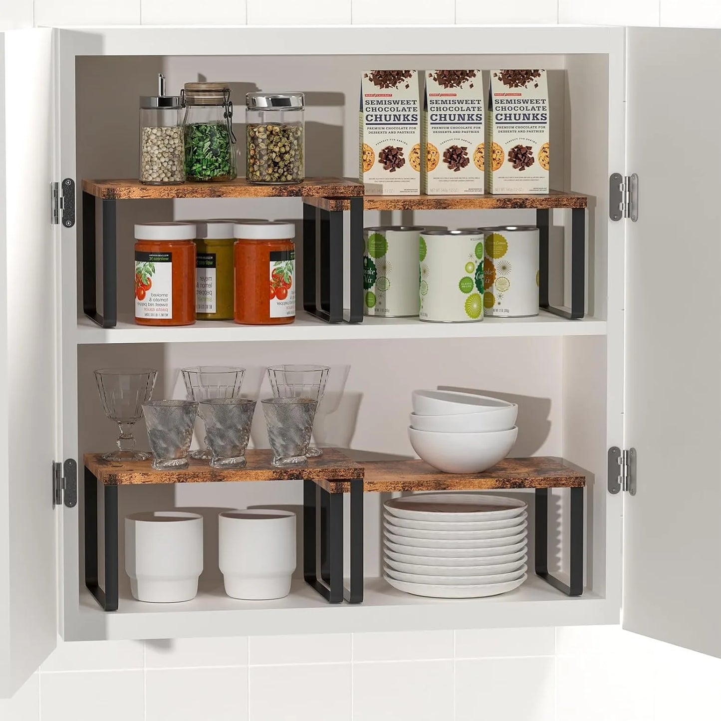 4-Pack Wooden Expandable Shelves