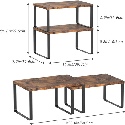 4-Pack Wooden Expandable Shelves