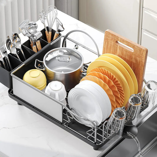 304 Dish Drying Rack - Large Stainless Steel Dish Drainer for Kitchen Counter, Multifunctional Rust Resistant Kitchen Organizer
