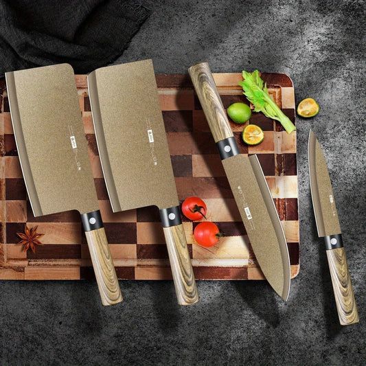 4 pc Titanium Kitchen Knife Set