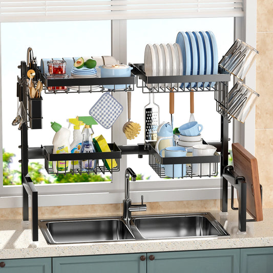 2 Tier Over The Sink Dish Drying Rack