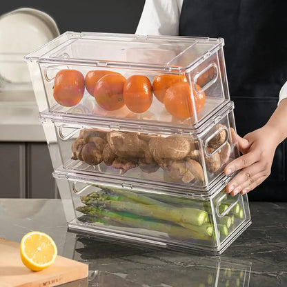 4 Pack Stackable Refrigerator Organizer