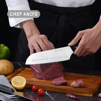 15PCS/Stainless Steel Kitchen Knife Set One-piece Chef's Knive Vegetable Fruit Meat Cutting Bread steak knife All Saints' Day