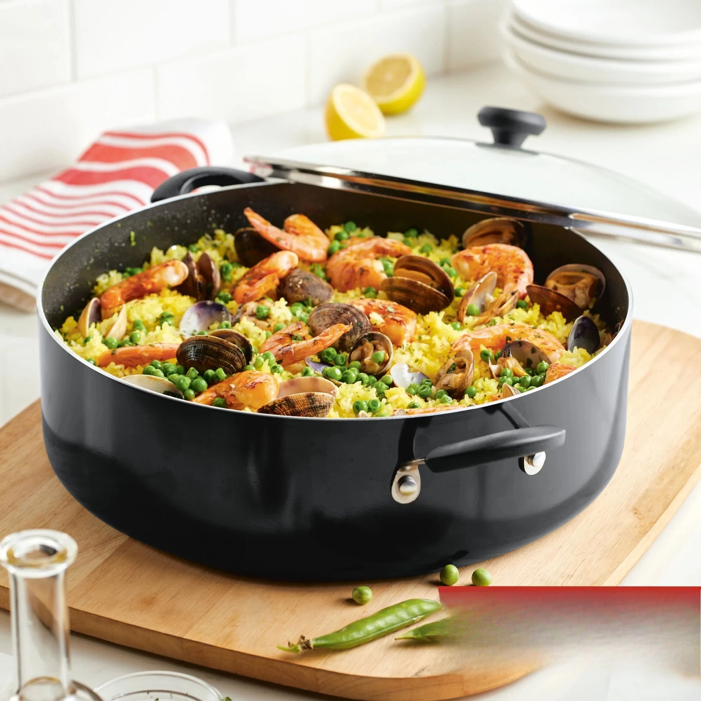 14" Nonstick Pan Large Cookware With Lid