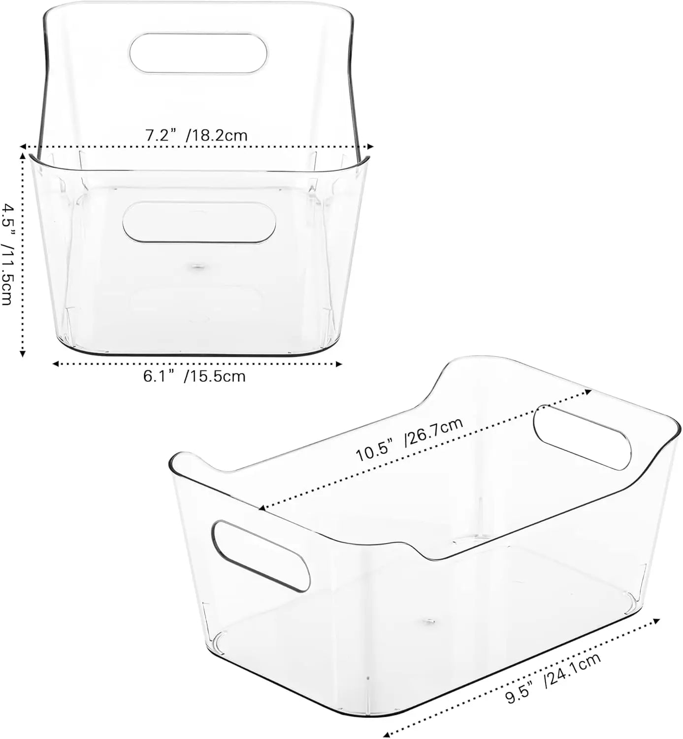 12 Pack Plastic Storage Bins, Multi-Use