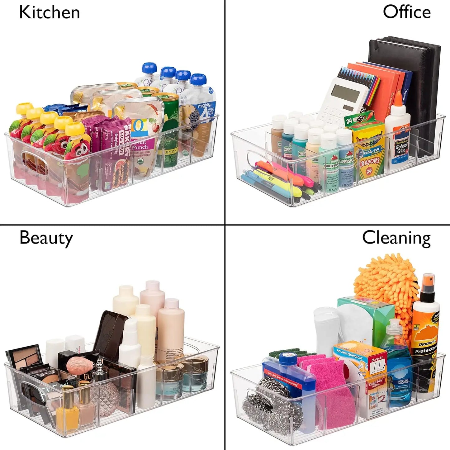 Plastic Pantry Organization and Storage Bins