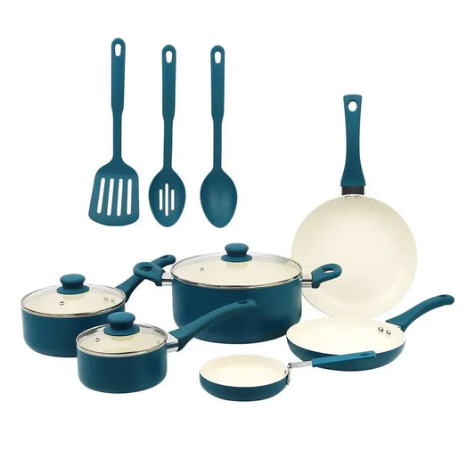12 pc Corsair Blue Cookware Set