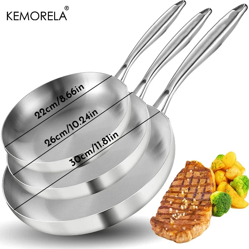 3 pc Stainless Steel Pan Set