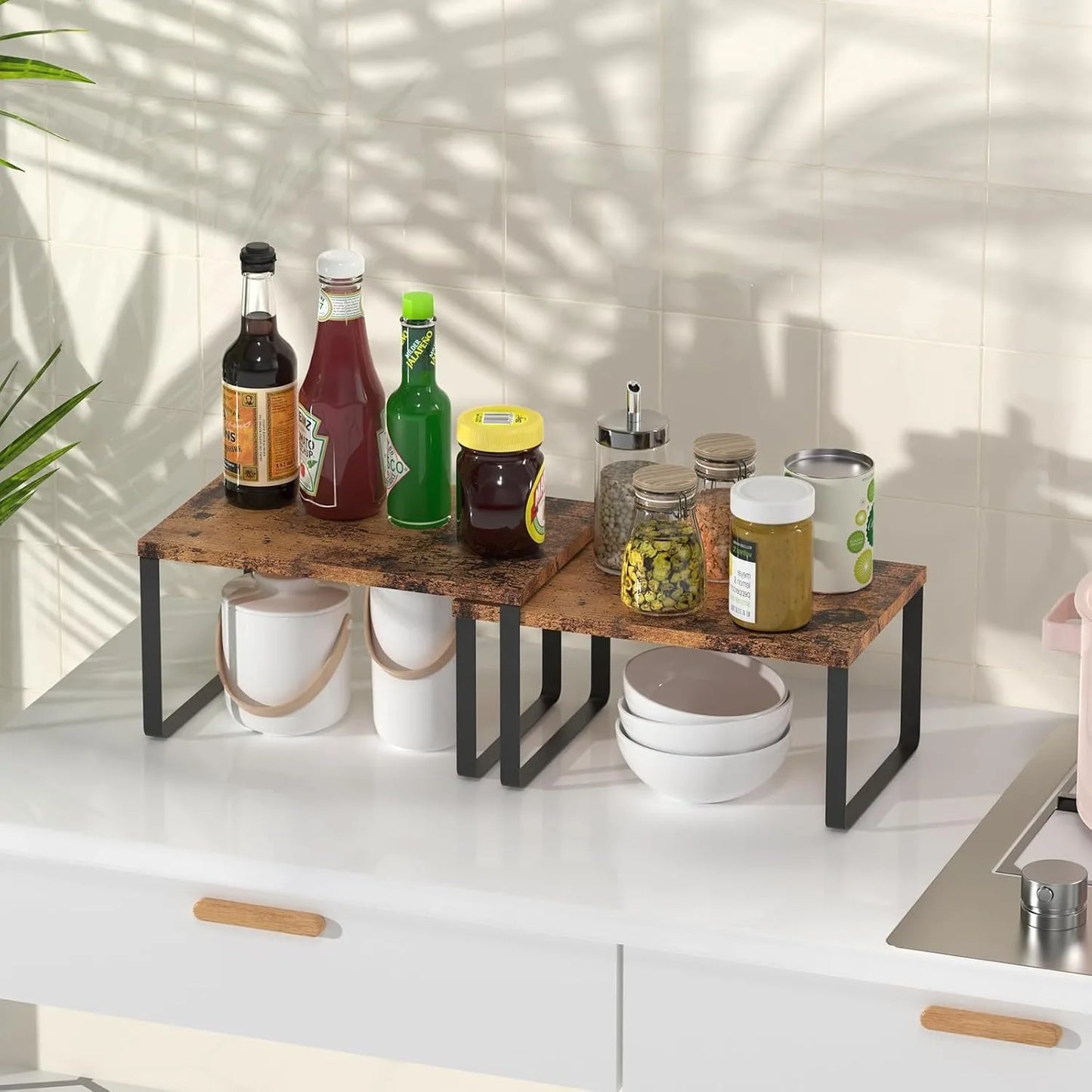 4-Pack Wooden Expandable Shelves
