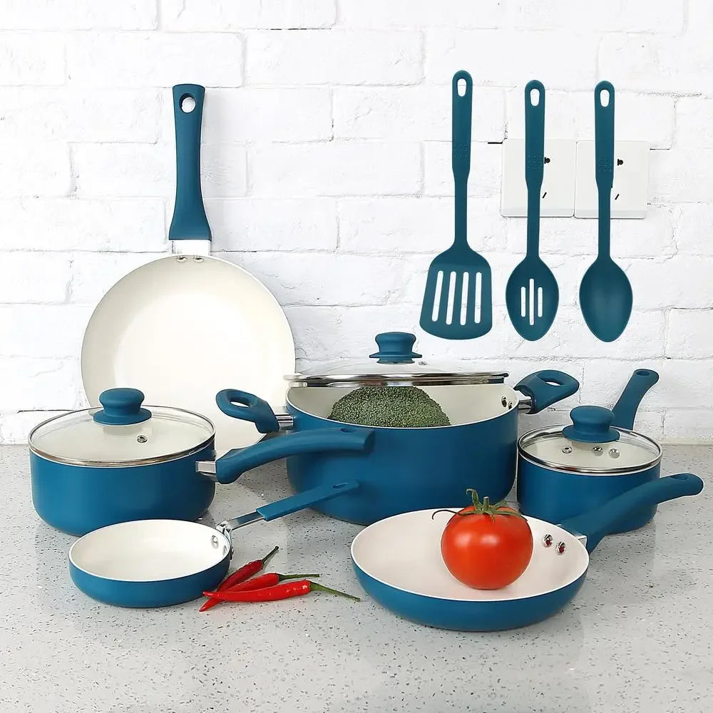 12 pc Corsair Blue Cookware Set