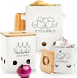 Metal Onion Garlic Potato Jars Set
