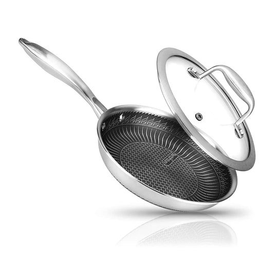 8 Inch Nonstick Triply Cooking Pan With Lid