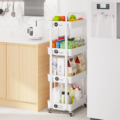 Kitchen Multifunction Utility Rolling Cart