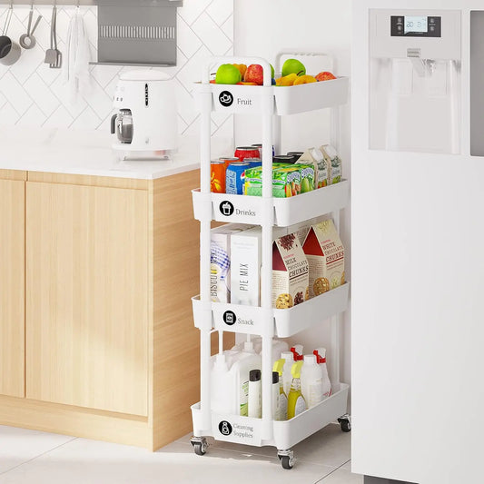 Kitchen Multifunction Utility Rolling Cart