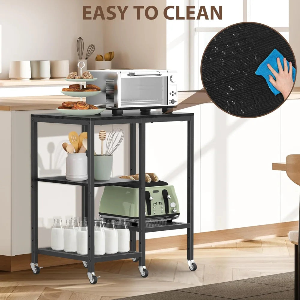 4-Tier Rolling Microwave Cart