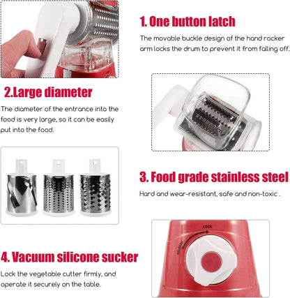 Rotary Grater/Slicer Red