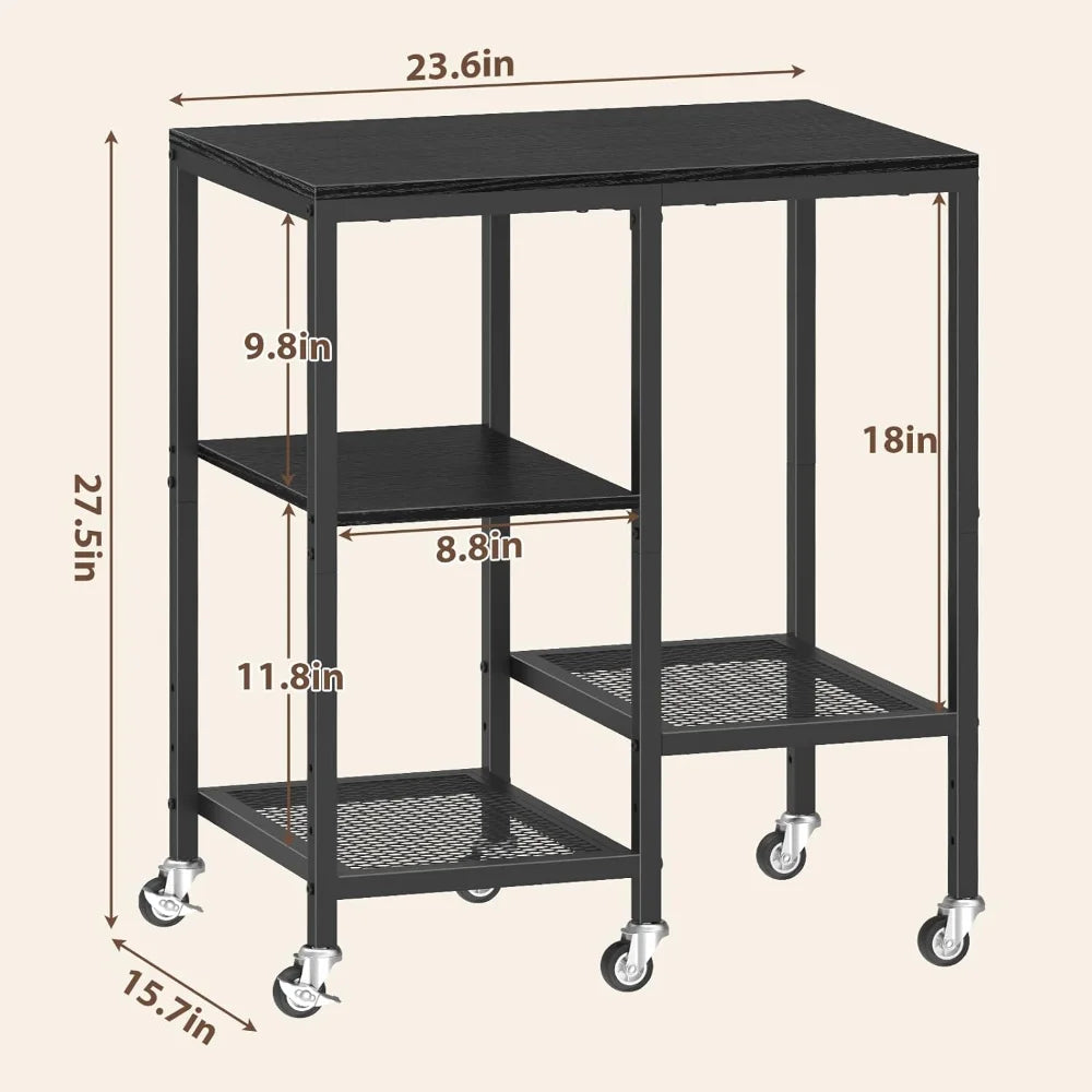 4-Tier Rolling Microwave Cart